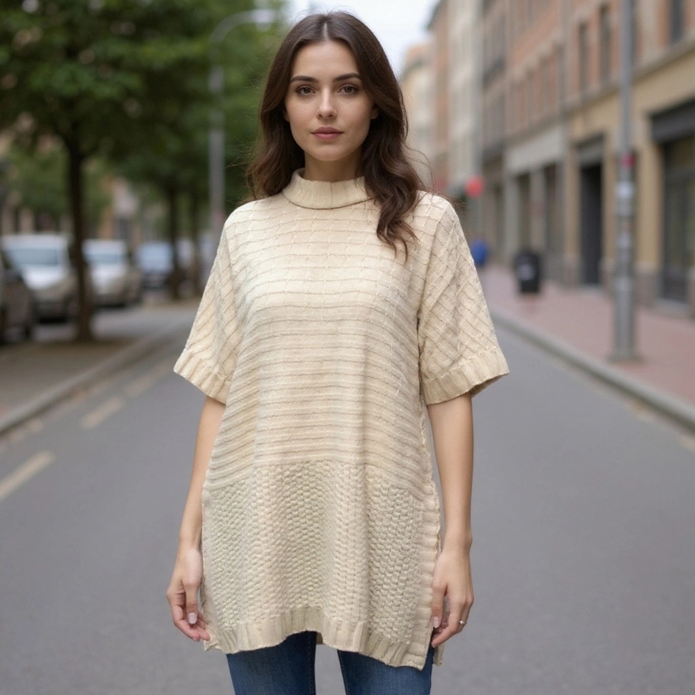 H&M Cream Cable Knit Poncho Sweater | Size 4